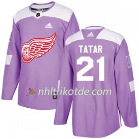 Detroit Red Wings Trikot Tomas Tatar 21 Adidas 2017-2018 Lila Fights Cancer Practice Authentic - Herren